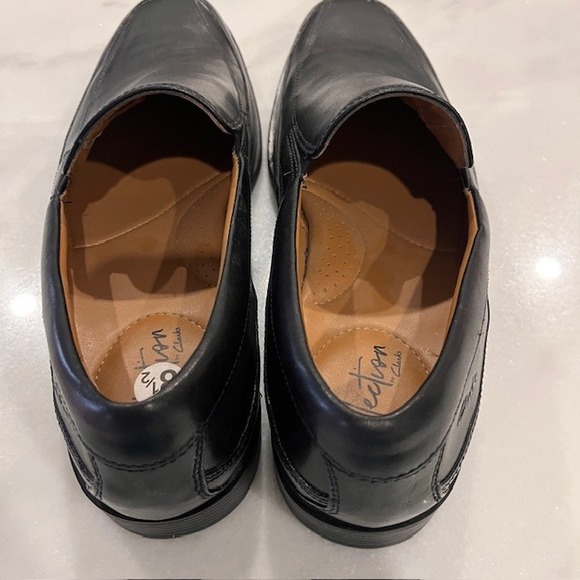 Clarks Collection Loafers Dress Shoes Slip On Comfort Black Leather 8.5 - Picture 7 of 8